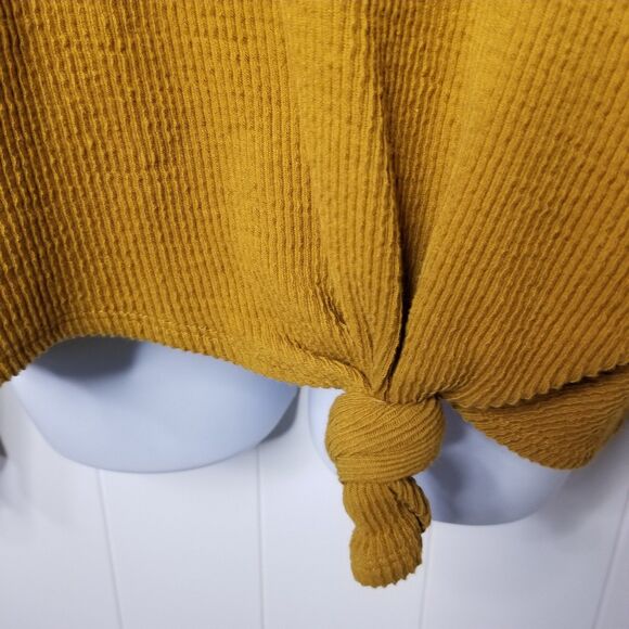 Madewell Top Size Medium Crewneck Front Tie Long Sleeve - Picture 4 of 8